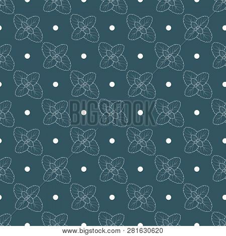 Mint Leaf Background. Ecology Mint Seamless Pattern