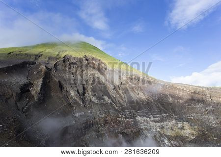 Lokon Volcano Crater View In Sulawesi, Indonesia