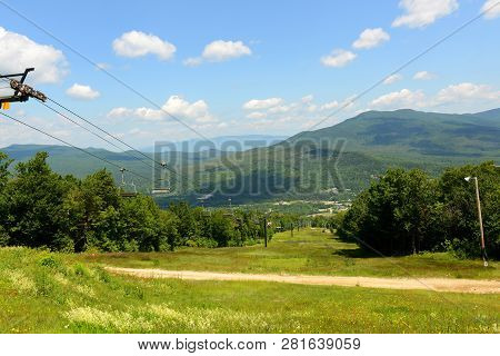 Mount Washington In Summer, From Summit Of Mount Rosebrook, Bretton Woods, New Hampshire, Usa.