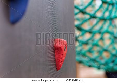 Hand Grips On A Climbing Wall In Battersea Park, London
