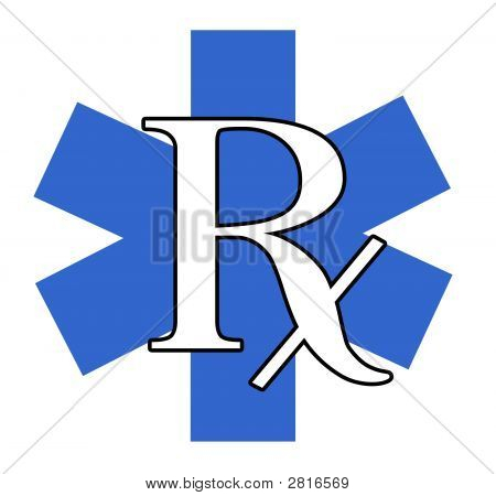 Rx bleu et blanc