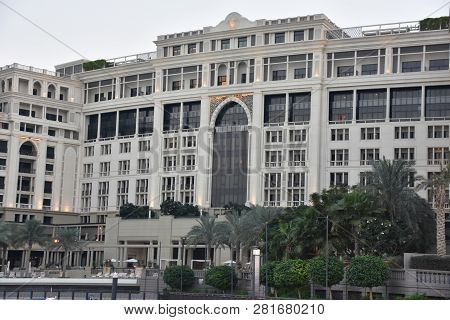 Dubai, Uae - Dec 21: Palazzo Versace Palatial Luxury Hotel In Dubai, Uae, As Seen On Dec 21, 2018. I