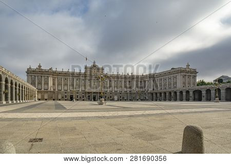 Royal Palace In Madrid, Capital Of Spain