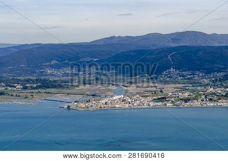 View Of The Portuguese Village Of Caminha From The Santa Tecla Hill In Galicia