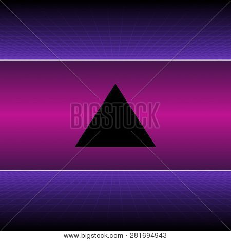 Retro Neon Light Synthwave Sci-fi Background. Vector