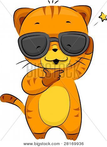 Иллюстрация прохладный Кот