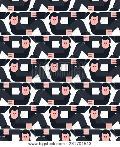 Man Confined Space Pattern Seamless. Cramped Conditions Background. Concept Inconvenience. Terms And
