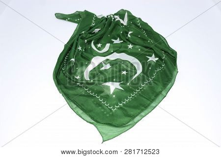 Isolated Pakistani Flag Waving 3d Realistic Fabric