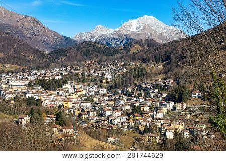 View Of The Village Of Serina In The Brembana Valley Bergamo Italy