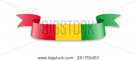 Guinea Flag In The Form Of Wave Ribbon.