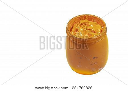 Color Of Plastisol Ink With Clipping Path. Screen Printing Ink For Print On Tee Shirts And Fabric