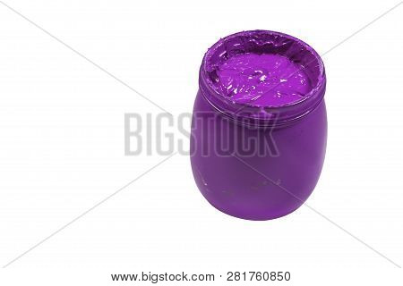 Color Of Plastisol Ink With Clipping Path. Screen Printing Ink For Print On Tee Shirts And Fabric