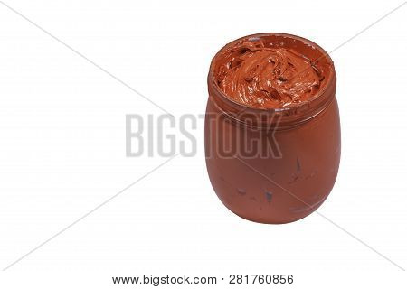 orange color of plastisol ink with clipping path. screen printing ink for print on tee shirts and fa
