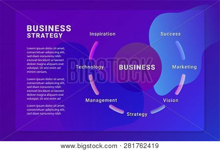 Business Strategy Info Graphic In Modern Style. Concept Business Strategy. Brochure Template. Busine