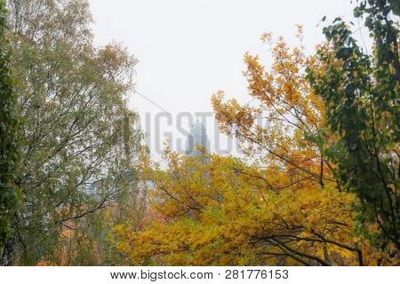 Helsinki, Finland. Kallio District And Church Cityscape At Autumn.