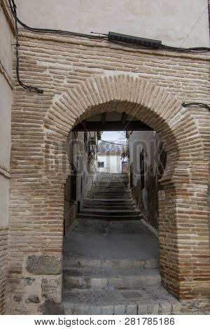 View Of The Arquillo Del Judio In The Monumental City Of Toledo