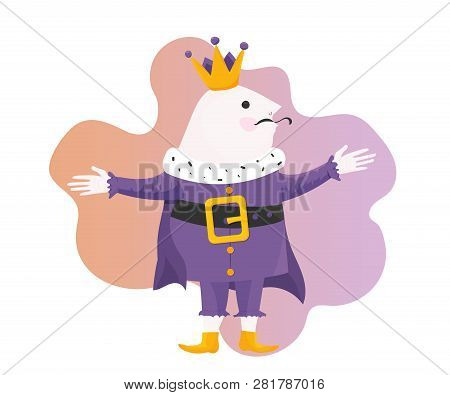 Royal Vector Illustration In A Cartoon Style: His Majesty The King Isolated. Happy Medieval German K