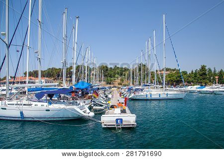 View Of The Pier With Yachts, Marina Port Porec Istrian Peninsula, Croatia, Europe