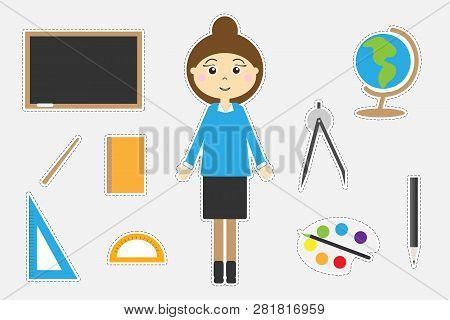 Different Colorful School Pictures For Children, Fun Education Game For Kids, Preschool Activity, Se