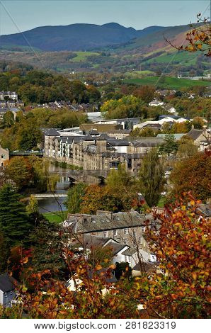 A View Over The Town Of Kendal In The Lakeland District Of Cumbria In England