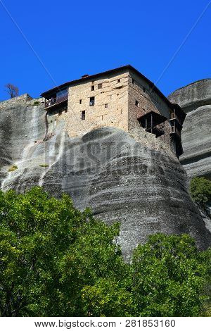 The Monastery Of St. Nicholas Anapavsa Is The Smallest Monastery Of Meteora, Gracious, Intimate And 