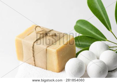 Handmade Salt Bath Bombs In Balls Shape From Organic Vegan Natural Ingredients Hand Crafted Marseill