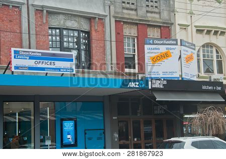 Melbourne, Australia - July 30, 2018: Vintage Brick Office Building Of Anz Bank In South Area Of Mel