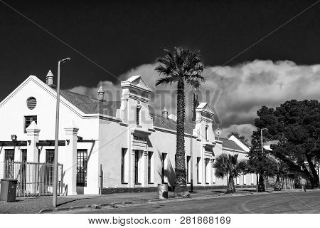 Fraserburg, South Africa, August 7, 2018: Town Hall And Offices Of The Hoogland Munisipality  In Fra