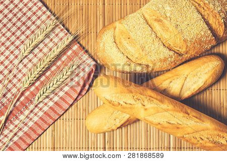Bakery Food On Wood Table
