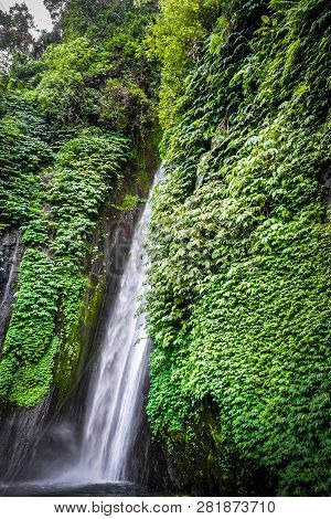 Red Coral Waterfall In Munduk, Bali, Indonesia