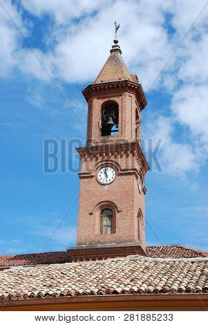 Bell Tower Of The Church Of Serralunga, Piemonte - Italy