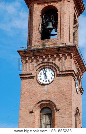 Bell Tower Of The Church Of Serralunga, Piemonte - Italy