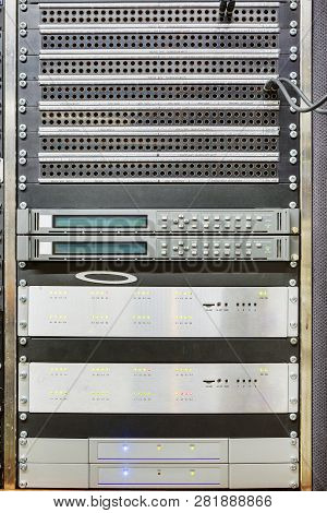 Patch Panel With Multiple Audio Connectors For Setting The Audio Message Between The Audio Console A