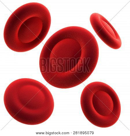3d Render Of A Single Red Blood Cells Isolated On White Background