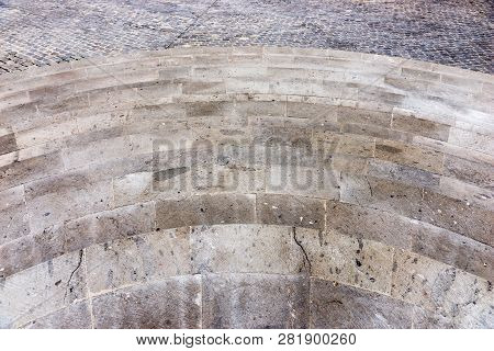 Half Round Granite Stairs Steps. Construction Detail
