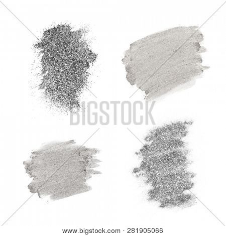 Festive shimmery gray brush stroke