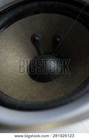 Audio Speaker Close Up. Sound Speaker Subwoofer System