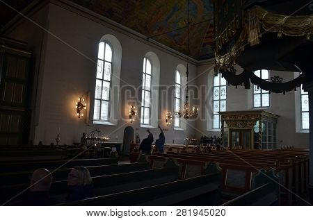 Oslo Cathedral or The Domkirken church, main church for Church of Norway. June 17,2018. Oslo,Norway