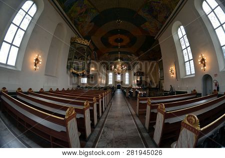 Oslo Cathedral or The Domkirken church, main church for Church of Norway. June 17,2018. Oslo,Norway
