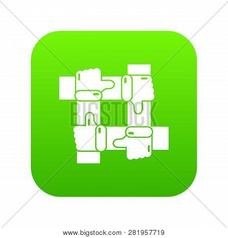 Like Icon Green Isolated On White Background