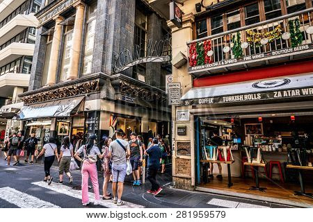3rd January 2019, Melbourne Australia: Street View Of The Entrance Of Centre Place An Iconic Pedestr