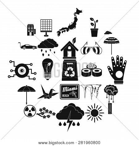 Very Bad Weather Icons Set. Simple Set Of 25 Very Bad Weather Icons For Web Isolated On White Backgr