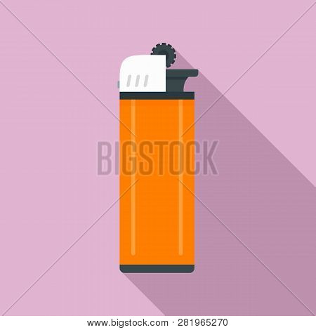 Portable Cigarette Lighter Icon. Flat Illustration Of Portable Cigarette Lighter Vector Icon For Web
