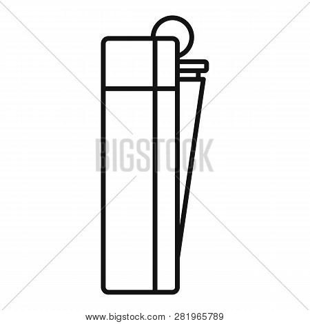Gasoline Cigarette Lighter Icon. Outline Gasoline Cigarette Lighter Vector Icon For Web Design Isola