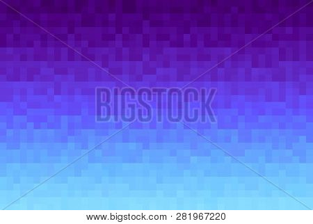 Abstract Violet Gradient Background. Texture With Pixel Square Blocks. Mosaic Pattern.