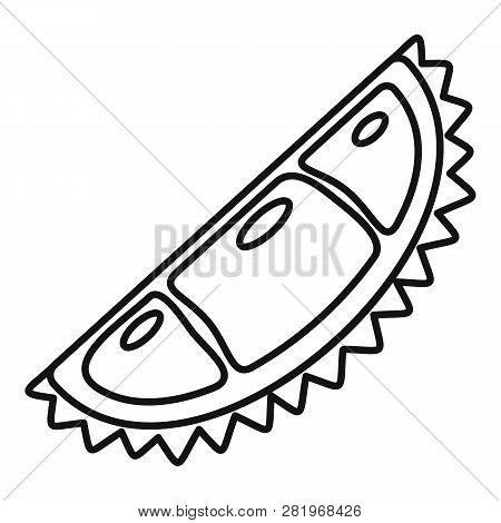 Natural Eco Durian Piece Icon. Outline Natural Eco Durian Piece Vector Icon For Web Design Isolated 