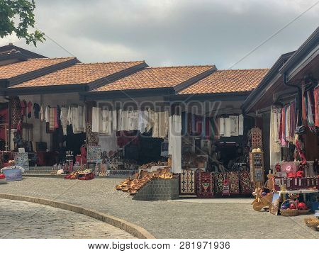 Kruje, Albania - June 2018: Traditional Ottoman Market In Kruja, Birth Town Of National Hero Skander