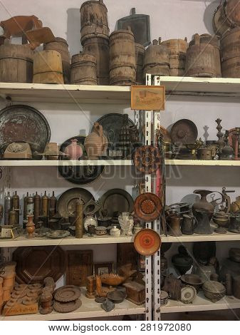 Kruje, Albania - June 2018: Traditional Ottoman Market In Kruja, Birth Town Of National Hero Skander