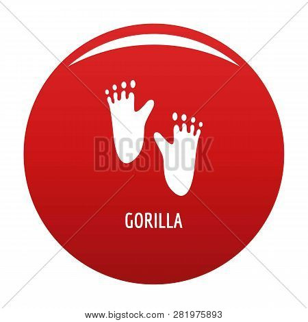 Gorilla Step Icon. Simple Illustration Of Gorilla Step Vector Icon For Any Design Red