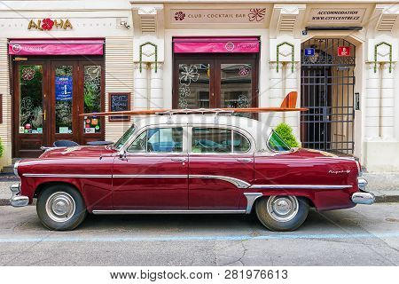Prague, Czech Republic-16 May: A Retro The Car Dodge Royal V-8 On The Street In Prague On May 16, 20